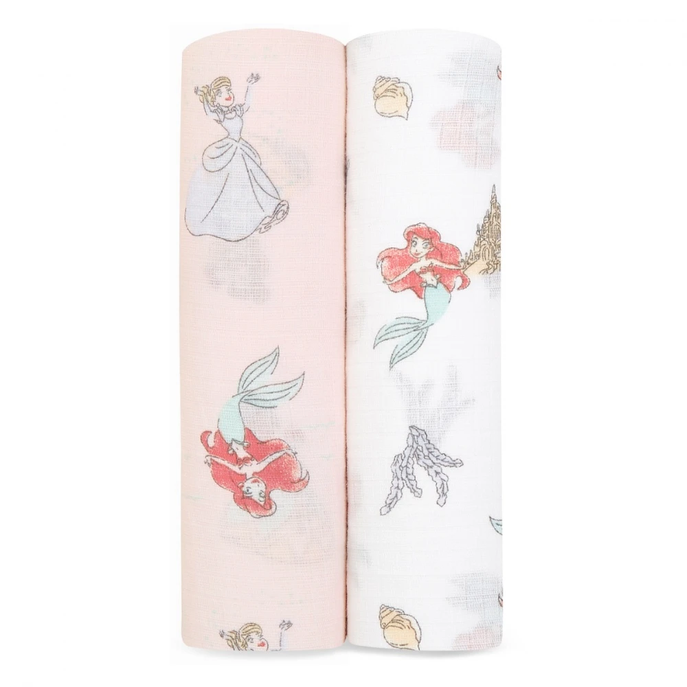 Lot De 2 Langes En Mousseline De Coton Disney Princesse 3 Lot De 2 Langes En Mousseline De Coton Disney Princesse