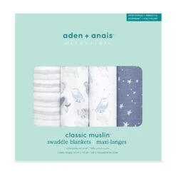 Lot De 4 Maxi-langes En Mousseline De Coton Time To Dream -Produits Pour Bébé ad121054163 2