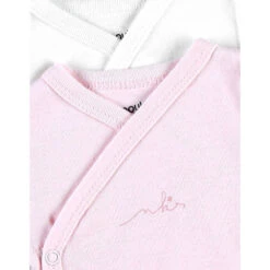 Lot De 2 Body Croisés Manches Longues Blanc/rose 0 Mois -Produits Pour Bébé am023100269 2