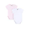 Lot De 2 Body Croisés Manches Courtes Rose/blanc 0 Mois -Produits Pour Bébé am023105653