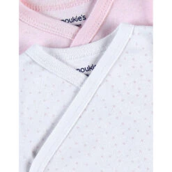 Lot De 2 Body Croisés Manches Courtes Rose/blanc 0 Mois -Produits Pour Bébé am023105653 2