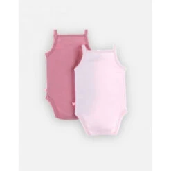 Lot De 2 Body à Bretelles Rose 3 Mois -Produits Pour Bébé am023105762 1