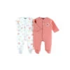 Lot De 2 Pyjamas Iconiques En Jersey Bio Corail 3 Mois -Produits Pour Bébé am023106080