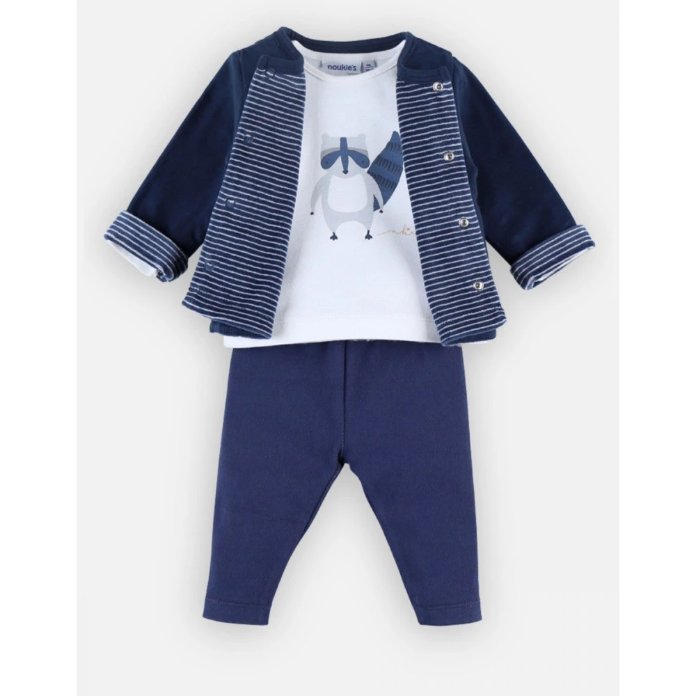 Ensemble 3 Pièces En Coton Bleu Marine 1 Mois 3 Ensemble 3 Pièces En Coton Bleu Marine 1 Mois