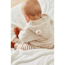 Mantelet En Tricot Beige 9 Mois -Produits Pour Bébé am023107527 3