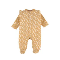 Pyjama 1 Pièce Fleuri En Jersey Moutarde 1 Mois