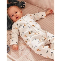 Pyjama Bébé Velours Blanc Dinosaures Et Girafes 3 Mois -Produits Pour Bébé am023111752 1