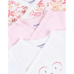 Lot De 3 Body Croisés Blanc/rose/imprimé Fleuris 3 Mois -Produits Pour Bébé am023112224 2