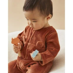 Pyjama 1 Pièce En Velours Marron 9 Mois -Produits Pour Bébé am023114822 4