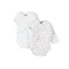 Lot De 2 Body Croisés Manches Longues Blanc/fleurs 6 Mois -Produits Pour Bébé am023144003