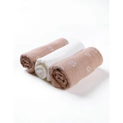 Set De 3 Langes En Mousseline De Coton Félins -Produits Pour Bébé am121052220 1