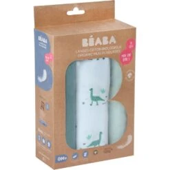 Beaba Lot De 3 Langes 70 X 70 Cm Jurassique -Produits Pour Bébé bb121003450 1