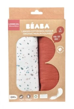 Beaba Lot De 2 Langes 120cm - Brique / Terrazzo