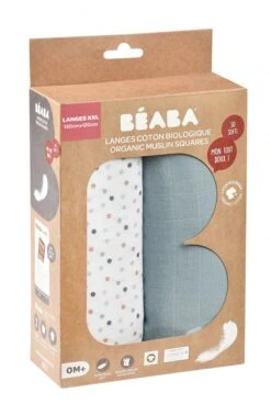 Beaba Lot De 2 Langes 120cm Bleu Baltique / Pointillissme -Produits Pour Bébé bb121003924 3