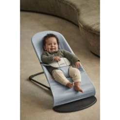 Babybjorn Transat Bébé Balance Soft Coton Et Jersey Bleu Et Gris -Produits Pour Bébé bj062350458 4