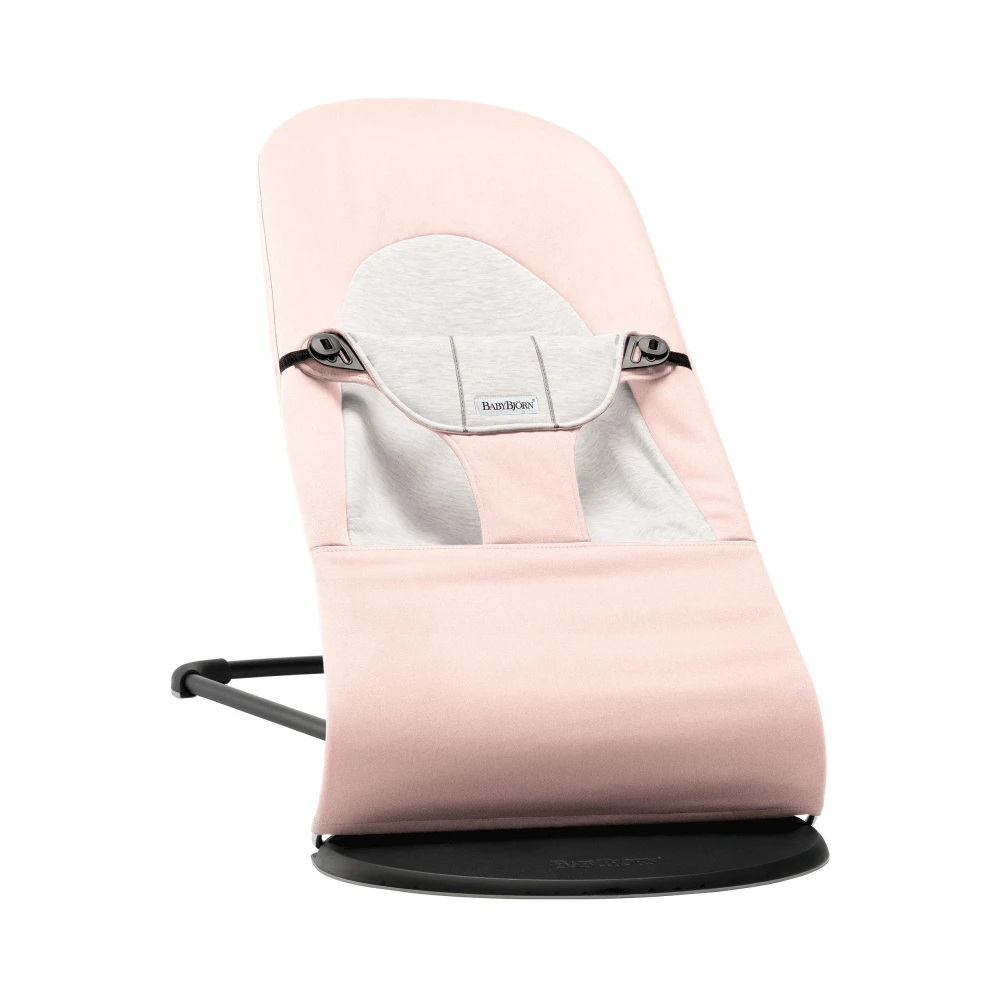 Babybjorn Transat Bébé Balance Soft Coton Et Jersey Rose Clair Et Gris Cadre Noir 3 Babybjorn Transat Bébé Balance Soft Coton Et Jersey Rose Clair Et Gris Cadre Noir