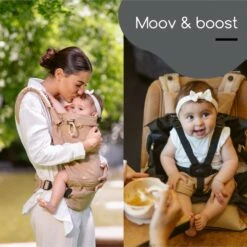 BabyMoov Porte Bébé Physiologique Moov & Boost Beige Noisette -Produits Pour Bébé bm046179288 4