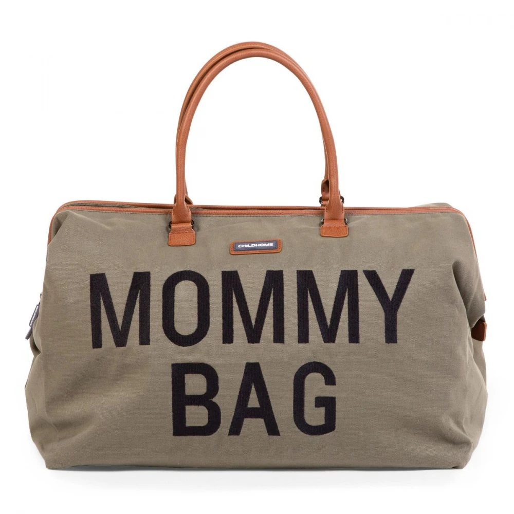 Childhome Sac à Langer Mommy Bag Canvas Kaki 3 Childhome Sac à Langer Mommy Bag Canvas Kaki