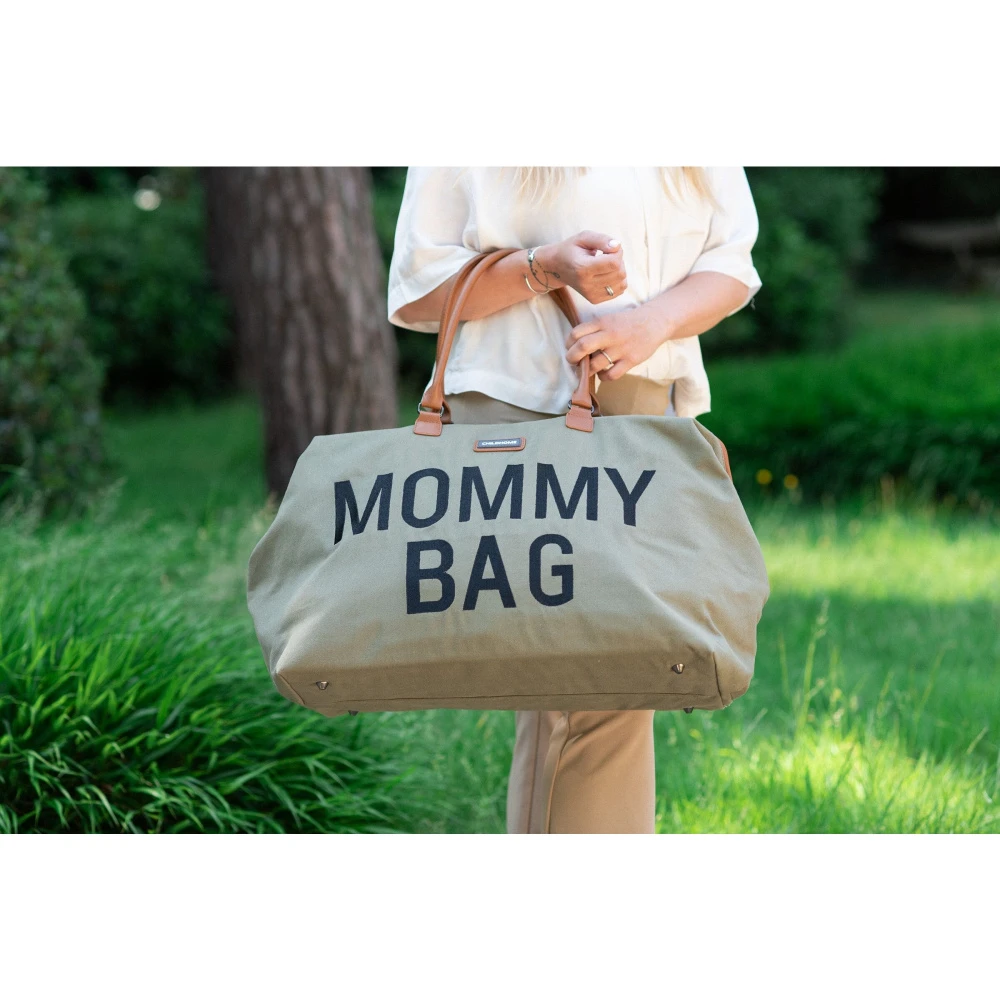 Childhome Sac à Langer Mommy Bag Canvas Kaki 4 Childhome Sac à Langer Mommy Bag Canvas Kaki – Image 2