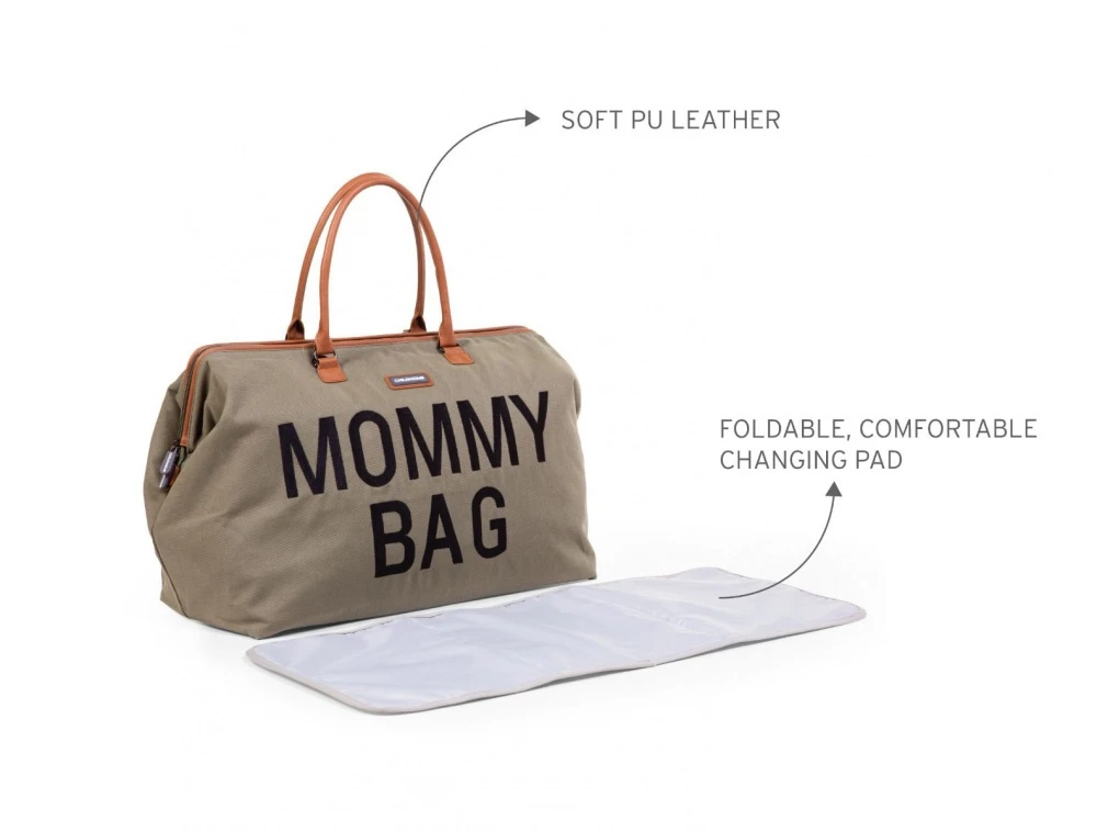 Childhome Sac à Langer Mommy Bag Canvas Kaki 10 Childhome Sac à Langer Mommy Bag Canvas Kaki – Image 8