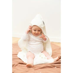 Childhome Cape De Bain + Gant Mousseline Teddy Bear - 80 X 80 Cm -Produits Pour Bébé cw091063082 1