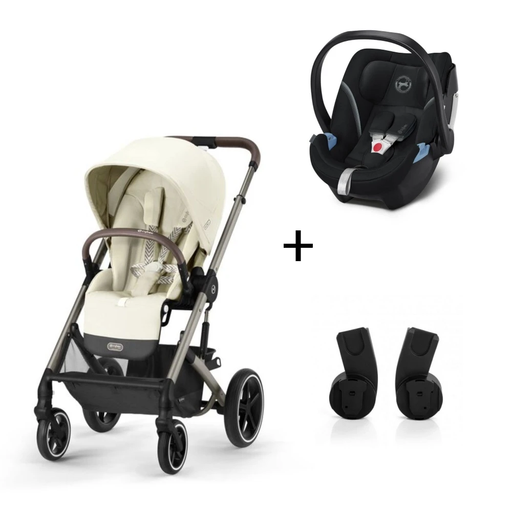 CYBEX Pack Duo Poussette Duo Balios S Lux + Aton 5 + Adaptateurs - Seashell Beige 3 CYBEX Pack Duo Poussette Duo Balios S Lux + Aton 5 + Adaptateurs - Seashell Beige