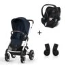 CYBEX Pack Duo Poussette Talos S Lux - Chassis Silver + Aton 5 Noir + Adaptateurs - Ocean Blue 1 CYBEX Pack Duo Poussette Talos S Lux - Chassis Silver + Aton 5 Noir + Adaptateurs - Ocean Blue -Produits Pour Bébé cy041644424