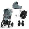 CYBEX Pack Trio Poussette Talos S Lux - Châssis Taupe + Nacelle Cot S + Aton 5 Noir + Adaptateurs - Sky Blue 1 CYBEX Pack Trio Poussette Talos S Lux - Châssis Taupe + Nacelle Cot S + Aton 5 Noir + Adaptateurs - Sky Blue -Produits Pour Bébé cy041776234
