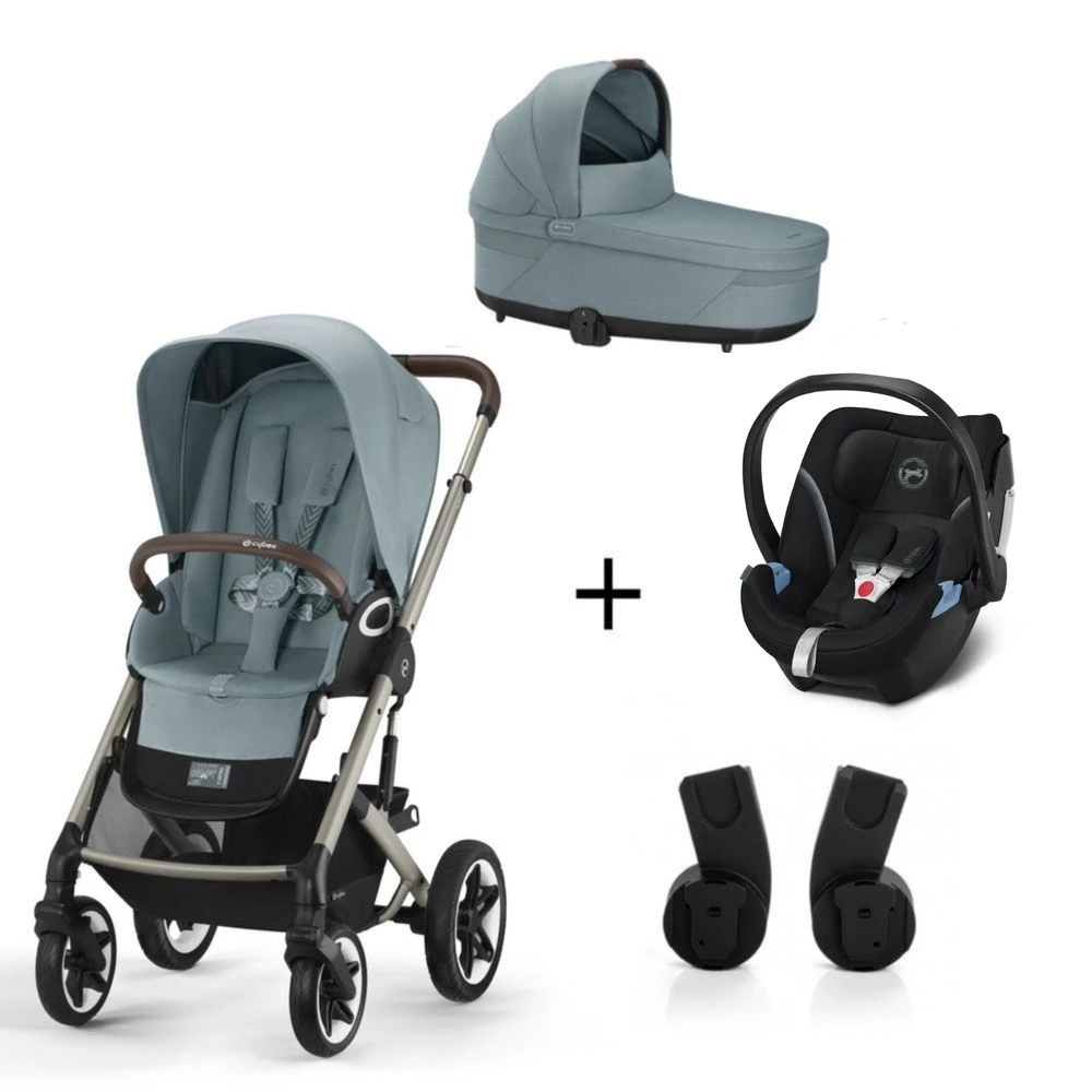 CYBEX Pack Trio Poussette Talos S Lux - Châssis Taupe + Nacelle Cot S + Aton 5 Noir + Adaptateurs - Sky Blue 3 CYBEX Pack Trio Poussette Talos S Lux - Châssis Taupe + Nacelle Cot S + Aton 5 Noir + Adaptateurs - Sky Blue