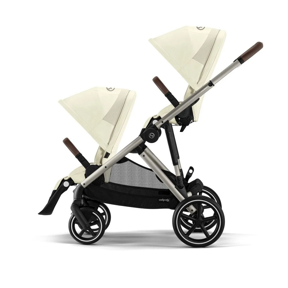 CYBEX Pack Jumeaux Poussette Double Gazelle S - Châssis Taupe + Siège + 2 Aton 5 + 2 Lots D'adaptateurs - Seashell Beige 4 CYBEX Pack Jumeaux Poussette Double Gazelle S - Châssis Taupe + Siège + 2 Aton 5 + 2 Lots D'adaptateurs - Seashell Beige – Image 2