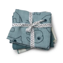Done By Deer Lot De 3 Langes 70x70cm Bleu Deer Friends -Produits Pour Bébé db121023388 1