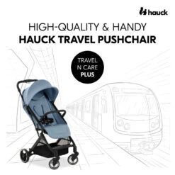 HAUCK Poussette Compacte Travel N Care Plus Dusty Blue -Produits Pour Bébé ha041060190 1