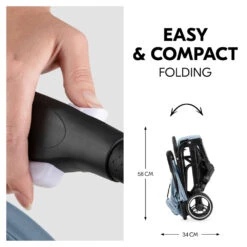 HAUCK Poussette Compacte Travel N Care Plus Dusty Blue -Produits Pour Bébé ha041060190 3