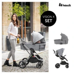 HAUCK Pack Poussette Duo Vision X Set Melange Grey - Châssis Silver -Produits Pour Bébé ha041265256 3