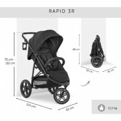 HAUCK Poussette Rapid 3r Black -Produits Pour Bébé ha041548549 2
