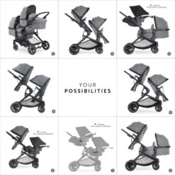 HAUCK Poussette Double Atlantic Twin Melange Grey -Produits Pour Bébé ha042000019 16