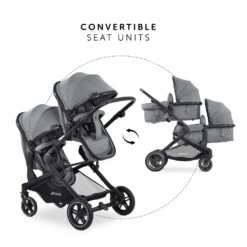 HAUCK Poussette Double Atlantic Twin Melange Grey -Produits Pour Bébé ha042000019 3