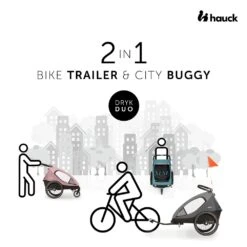 HAUCK Remorque Pour Vélo Dryk Duo Grey -Produits Pour Bébé ha070015013 1
