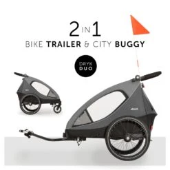 HAUCK Remorque Pour Vélo Dryk Duo Grey -Produits Pour Bébé ha070015013 2