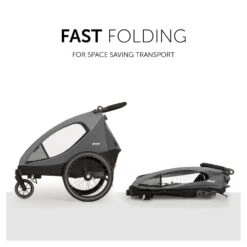 HAUCK Remorque Pour Vélo Dryk Duo Grey -Produits Pour Bébé ha070015013 5