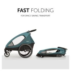 HAUCK Remorque Pour Vélo Dryk Duo Petrol -Produits Pour Bébé ha070015020 5