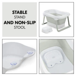 HAUCK Baignoire Pliable Wash N Fold L White Sage -Produits Pour Bébé ha092427034 4