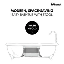 HAUCK Baignoire Pliable Wash N Fold L White Stone -Produits Pour Bébé ha092427041 1