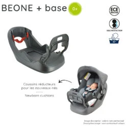 Siège Auto Coque Beone + Base Luxe Gris - Groupe 0+ -Produits Pour Bébé ia031171891 3