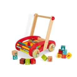 Janod Chariot Abc Buggy Tatoo Avec 30 Cubes -Produits Pour Bébé ja082053797 1