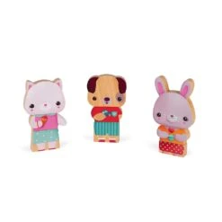 Janod Figurines Animaux En Bois Funny Magnet X3