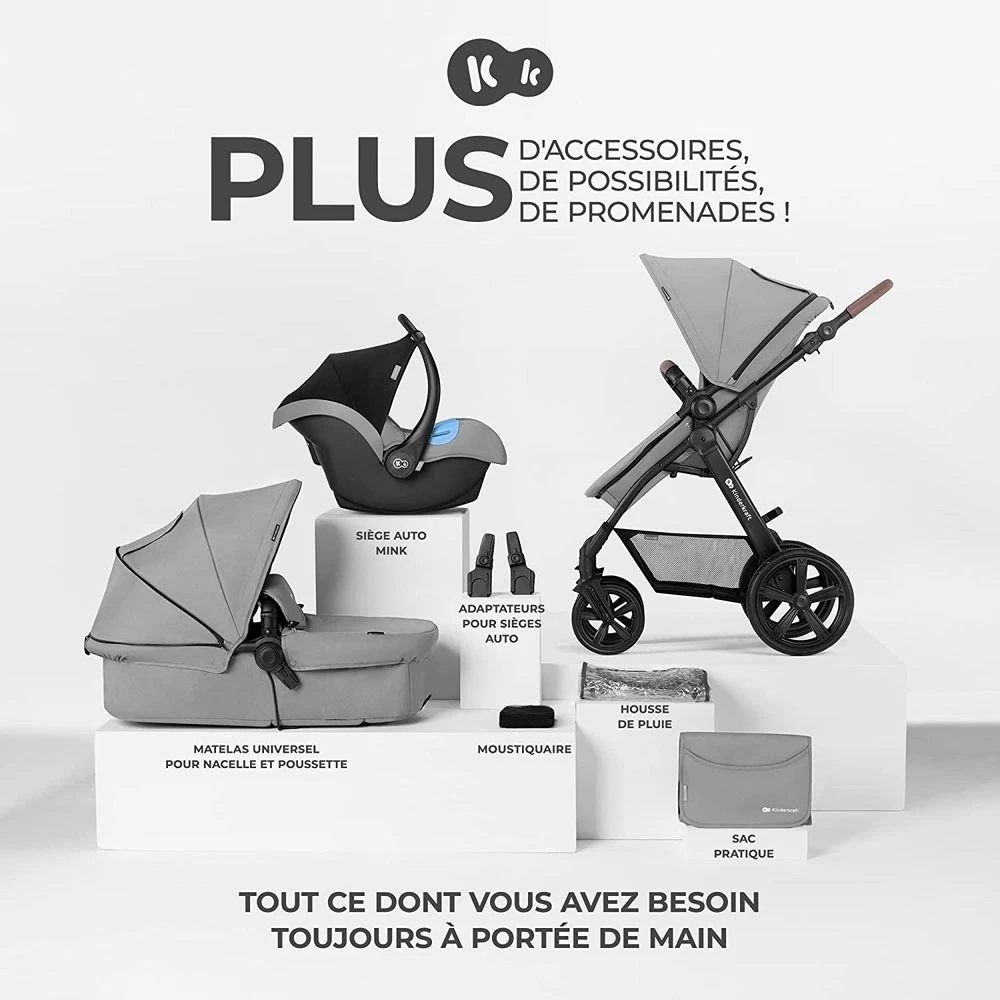 Kinderkraft Pack Poussette Moov Ct Grey 4 Kinderkraft Pack Poussette Moov Ct Grey – Image 2