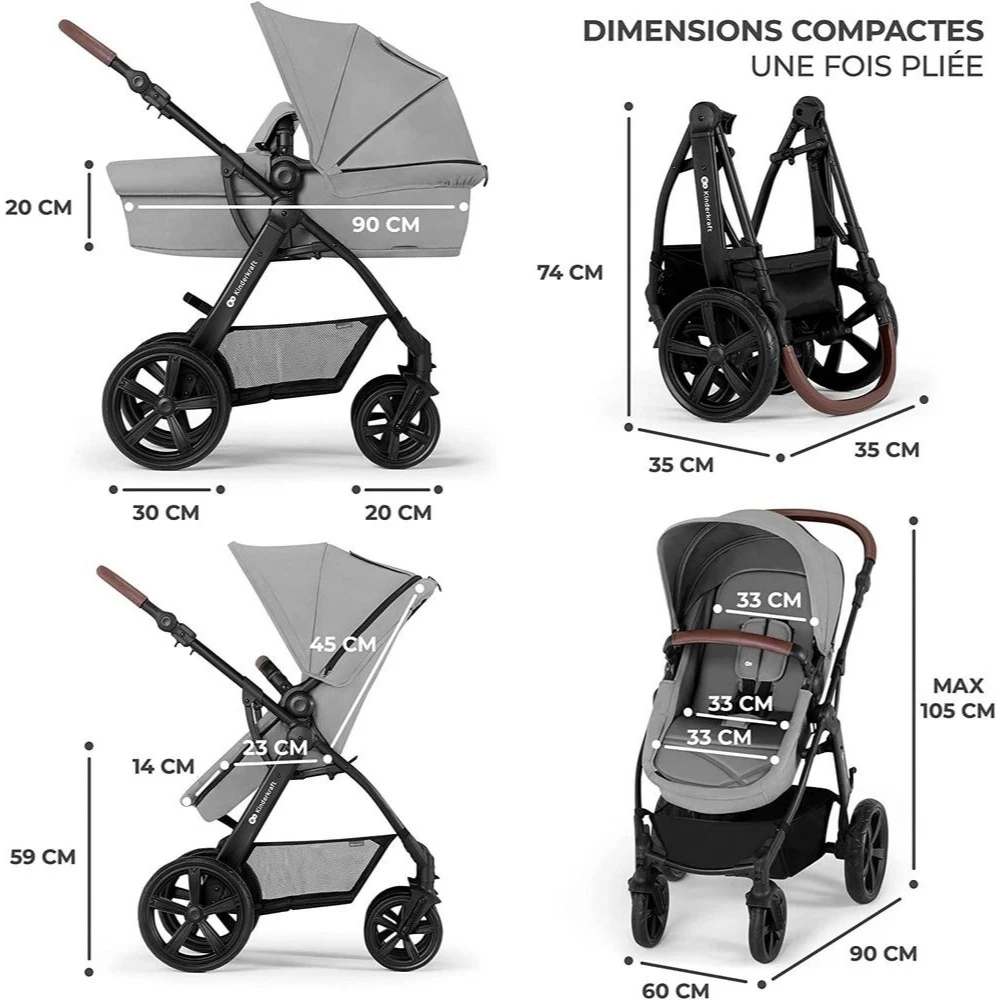 Kinderkraft Pack Poussette Moov Ct Grey 9 Kinderkraft Pack Poussette Moov Ct Grey – Image 7