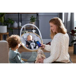 Kinderkraft Balancelle 2 En 1 Lumi - Gris Et Bois -Produits Pour Bébé kk069015675 8