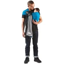 Echarpe De Portage Sans Nœud - Gris Chiné, Bleu Canard (réversible) -Produits Pour Bébé lr046142674 1